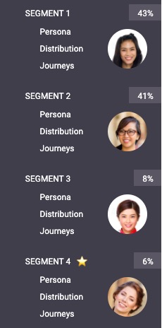 menu del segmento persona dal vivo