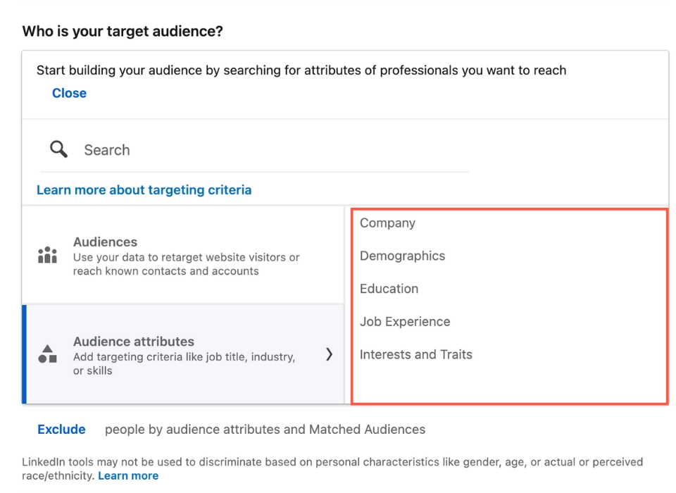 ad targeting linkedin