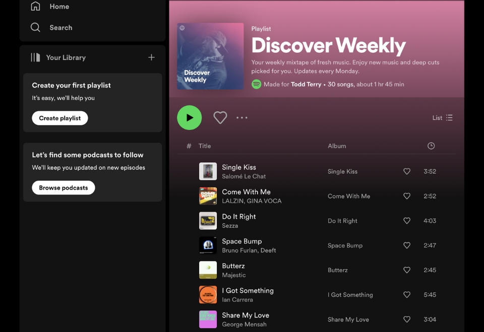 Spotify feature