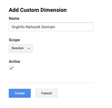 Google Analytics add custom dimension - Network Domain