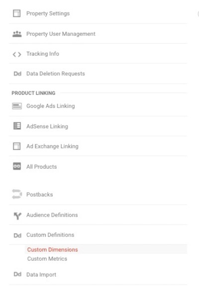 Google Analytics custom definitions