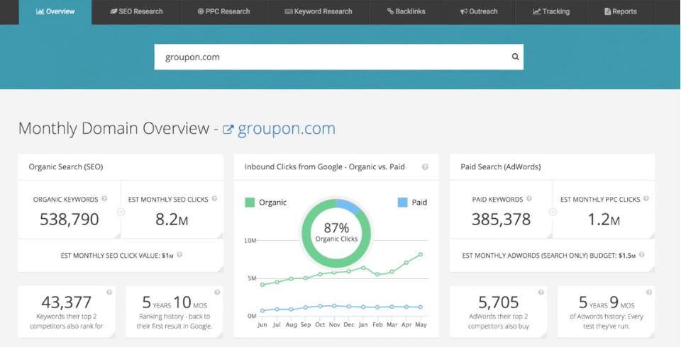 Spyfu domain analysis